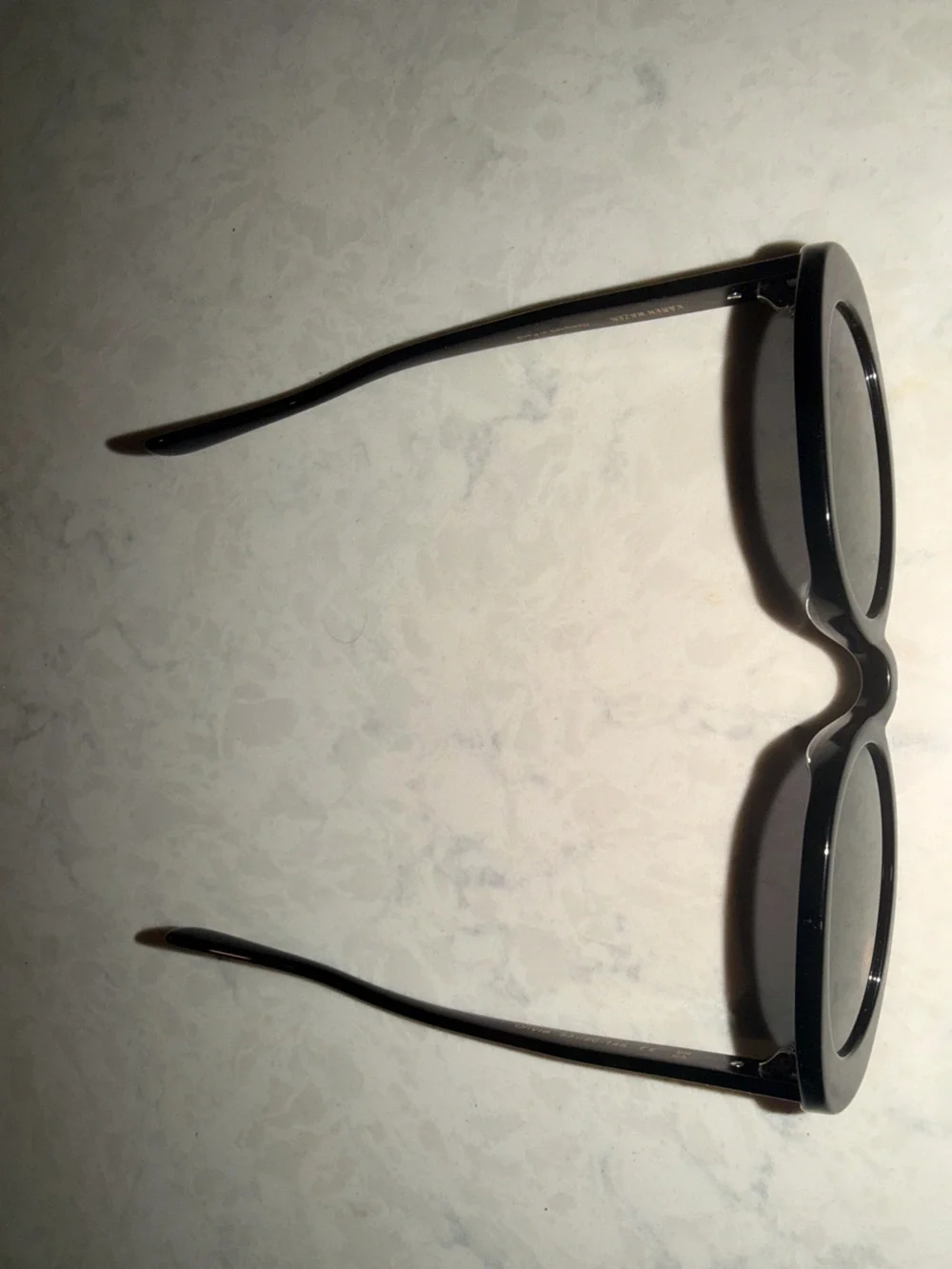 Karen Wazen “Olivia” Classic Black Oval Sunglasses